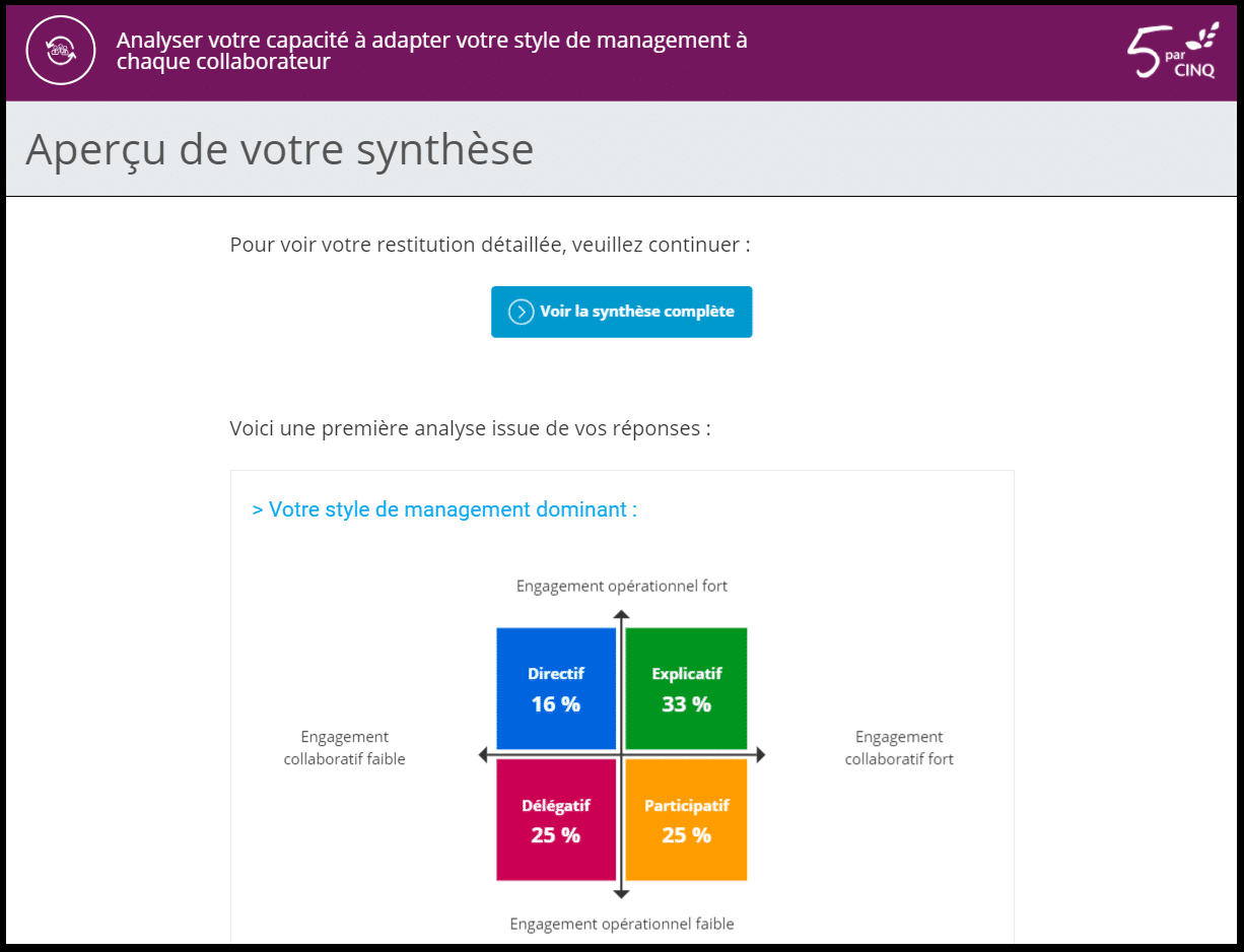 matrice résultat styles management