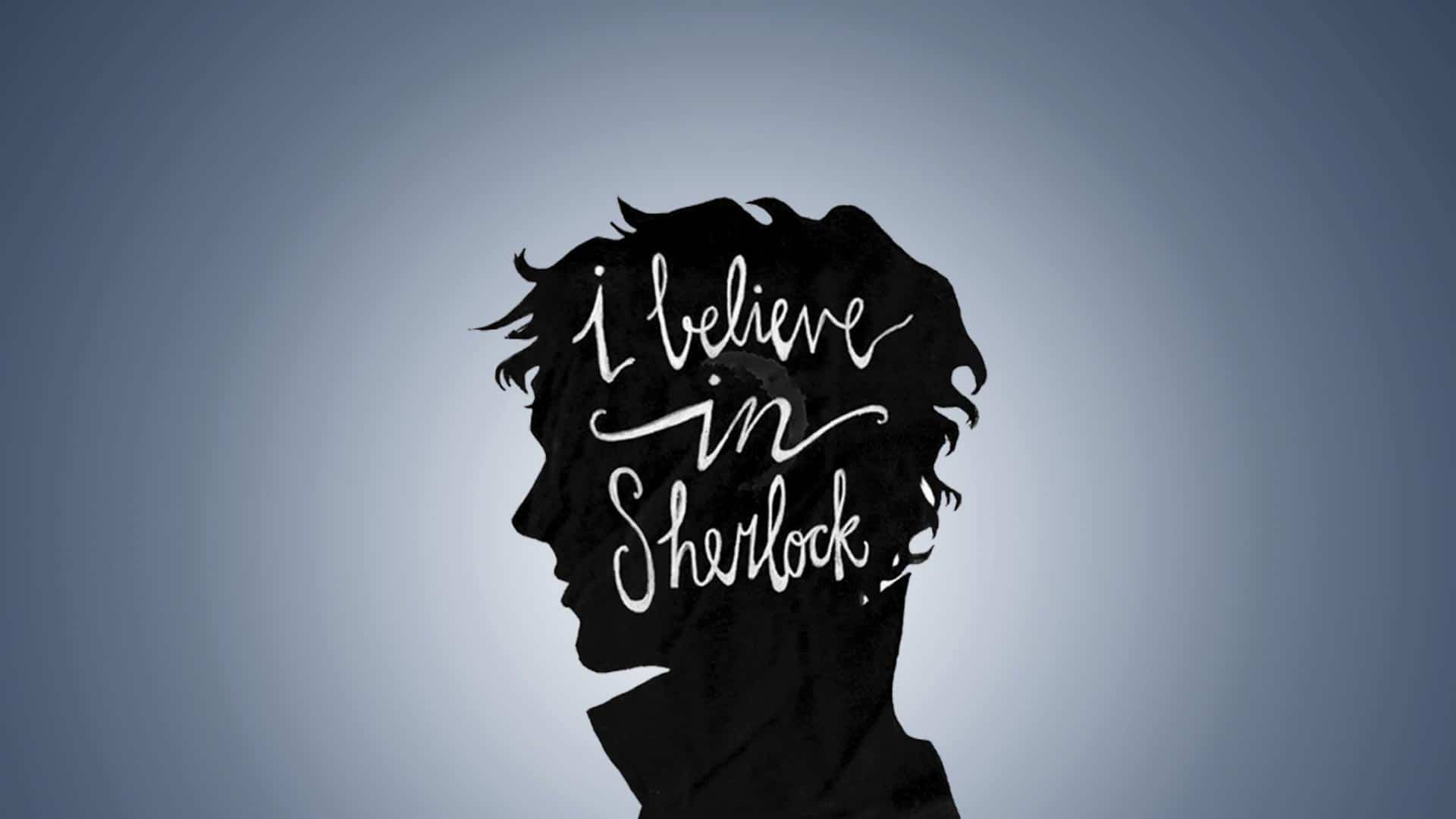 profil noir sur fond blanc I believe in sherlock